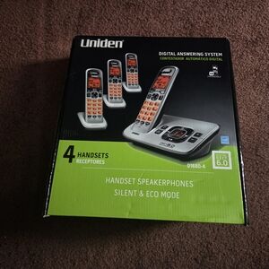 Uniden Digital Answering System with Handset Speakerphones - Black and Orange